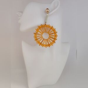 New Wood Hoop Spring Summer Resort Earrings